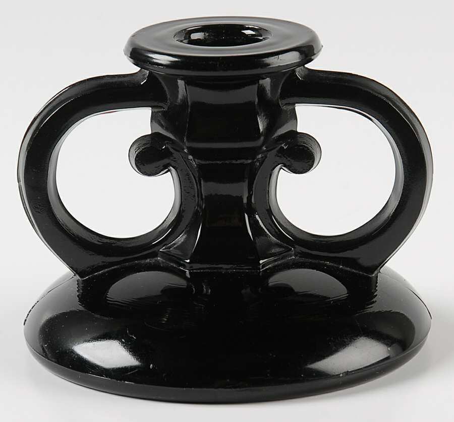 408 Black 3" Single Light Candlestick by Smith Glass -1