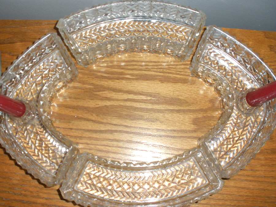 9000 End Section for 4pc Centerpiece (Has Candleholder) by Smith Glass -1