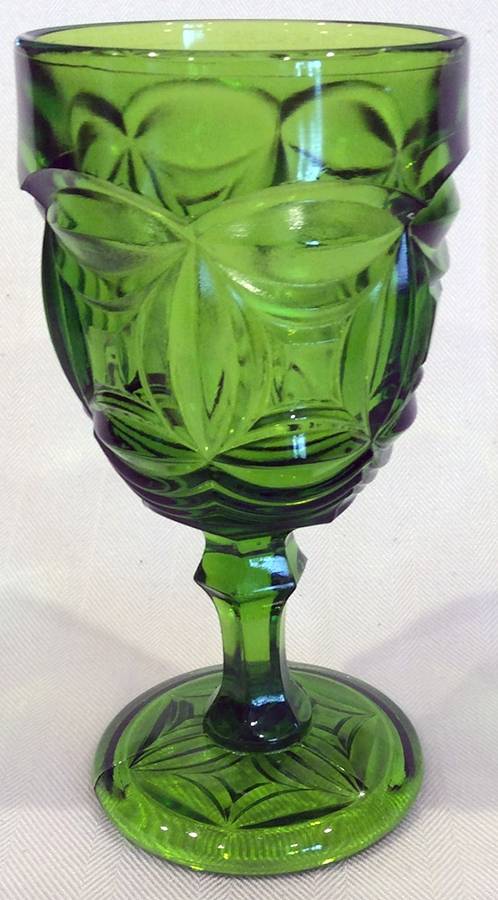Bristol Antique Green Water Goblet by Smith Glass -1