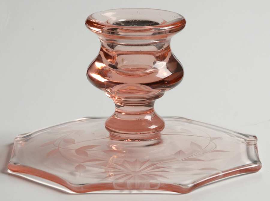 Sweet Sixteen Pink 2" Single Light Candlestick by Standard Glass-1