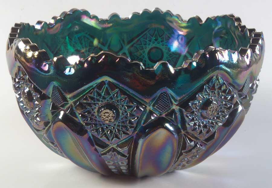 Quintec Blue Carnival (Ice) 8" Round Bowl by Smith Glass -1