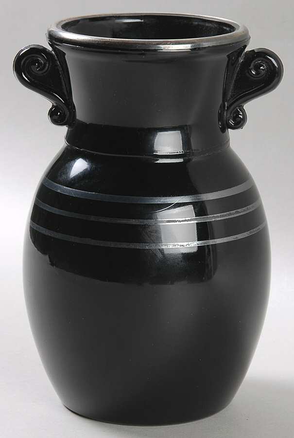 102-4 Black 6" Flower Vase by Smith Glass -1