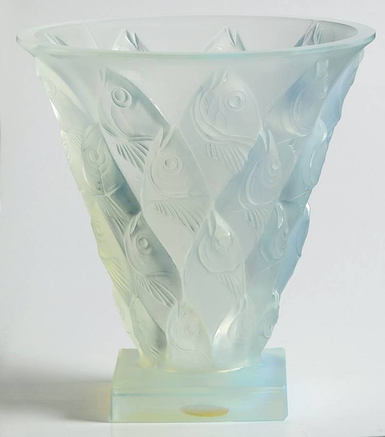 Animals & Figurines #V21 Poissons Fish Vase by Sabino Glass-1