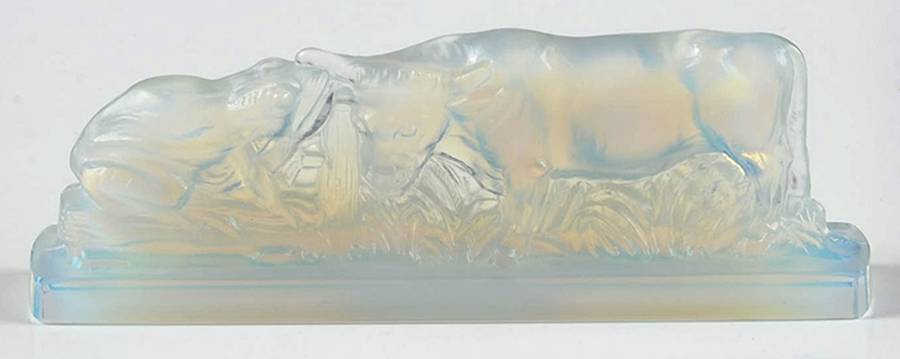 Animals & Figurines #KN163 Cow & Frog Knife Rest by Sabino Glass-1