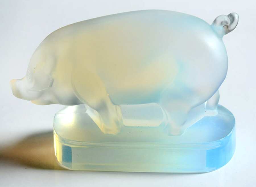 Animals & Figurines #A91 Medium Pig by Sabino Glass-1