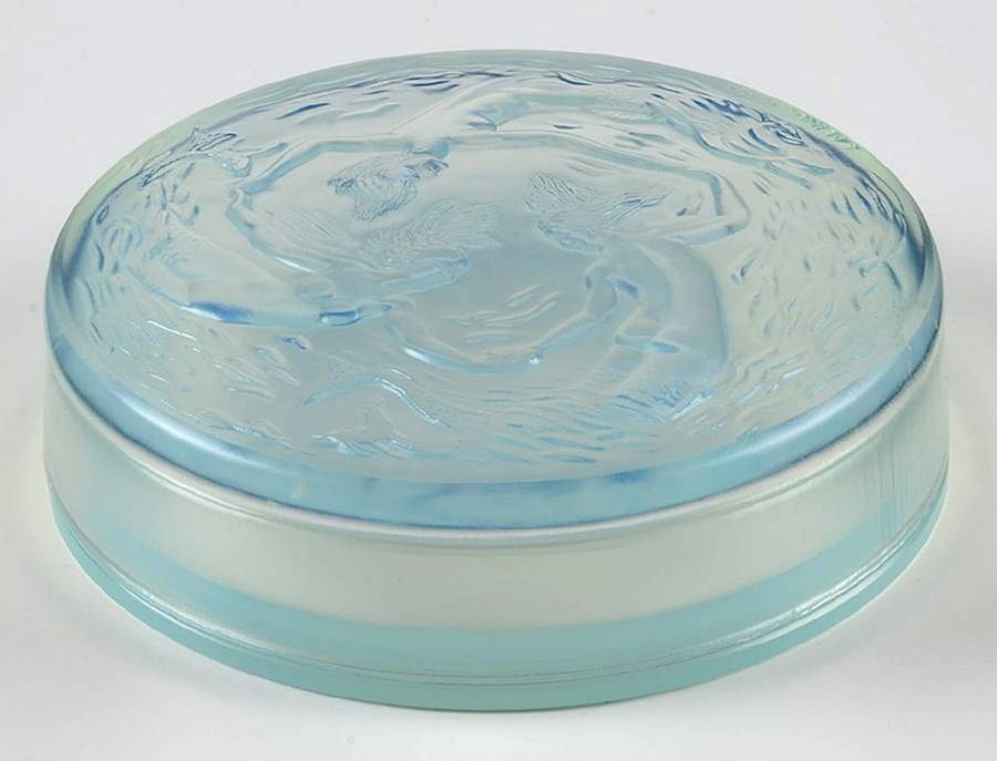 Animals & Figurines #BB173C Small Mermaids Boudoir Box & Lid by Sabino Glass-1