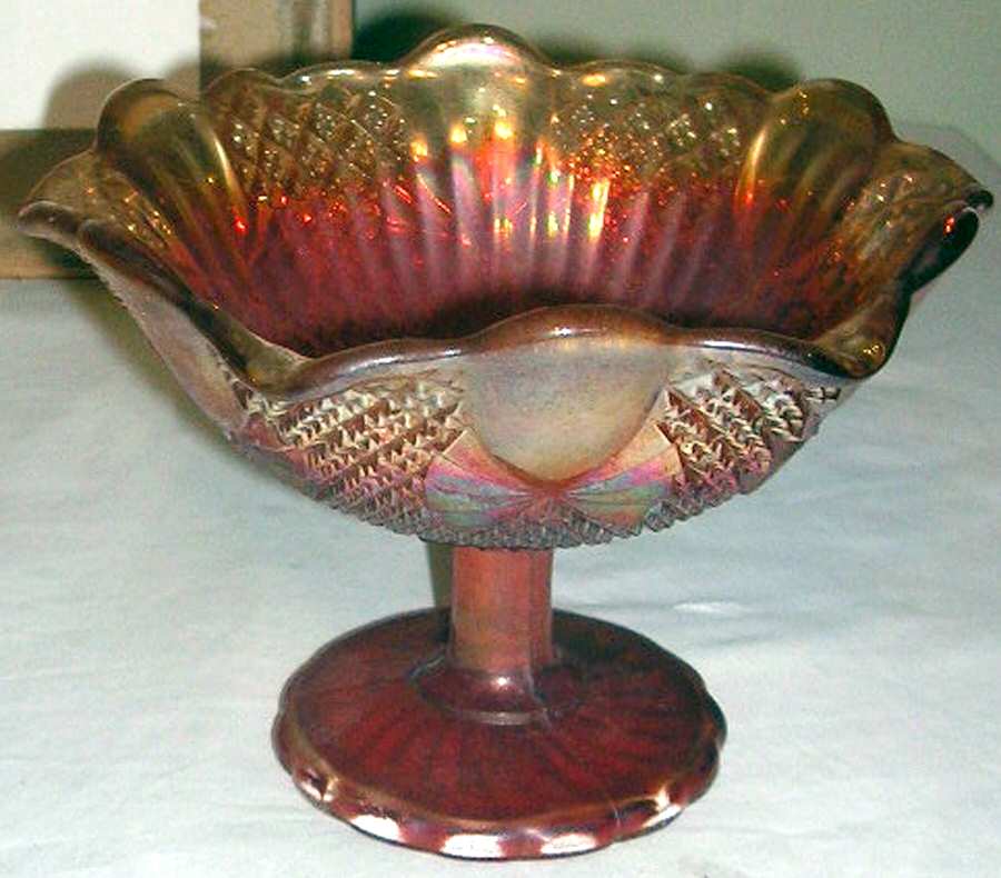 Pineapple Marigold Comport by Sowerby Crystal-1
