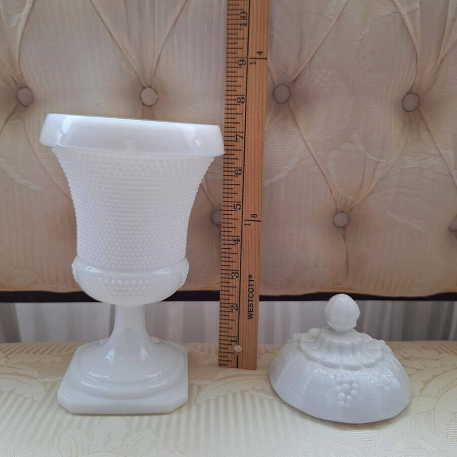 Tiny Hobnail Milkglass Urn No Lid by Smith Glass -1
