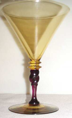 5154 Amber and Amethyst Water Goblet by Steuben-1