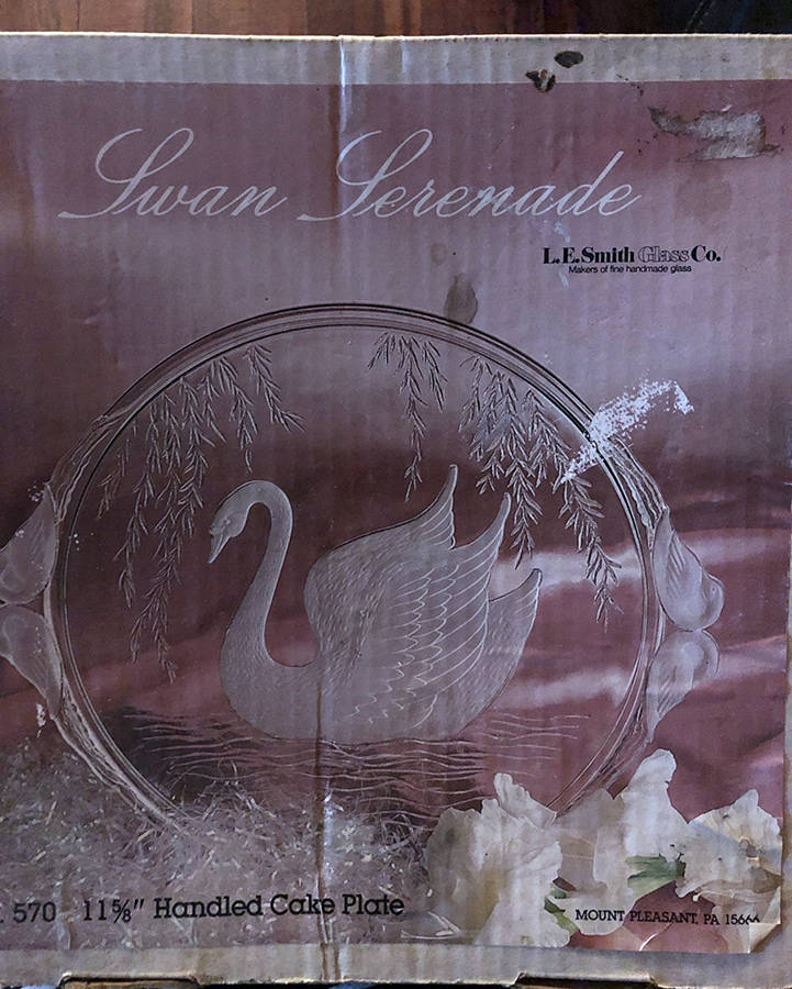 Swan Serenade Handled Cake Plate by Smith Glass -1