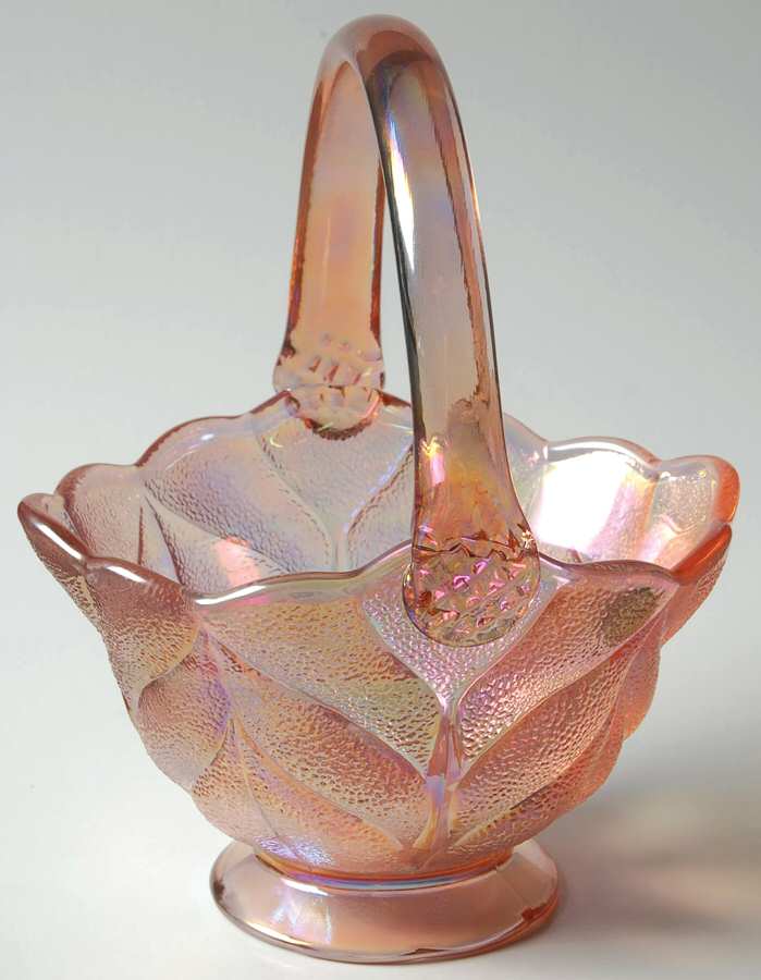 Woodrose Lustre 7" Basket by Smith Glass -1