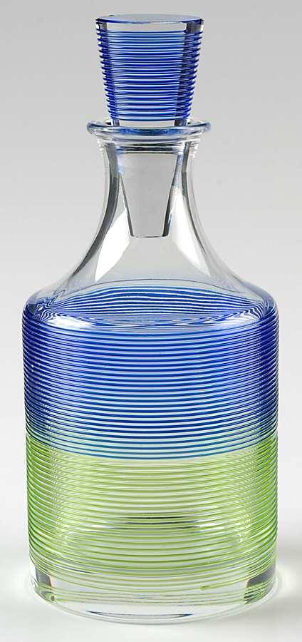 Stringa Blue Green Decanter & Stopper by Salviati-1