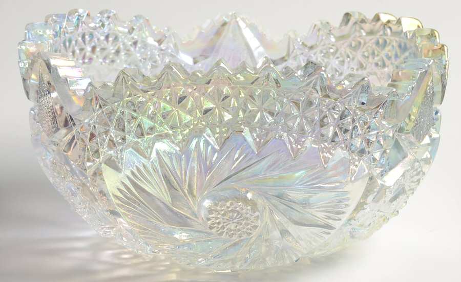 Aztec White Carnival 7" Round Bowl by Smith Glass -1