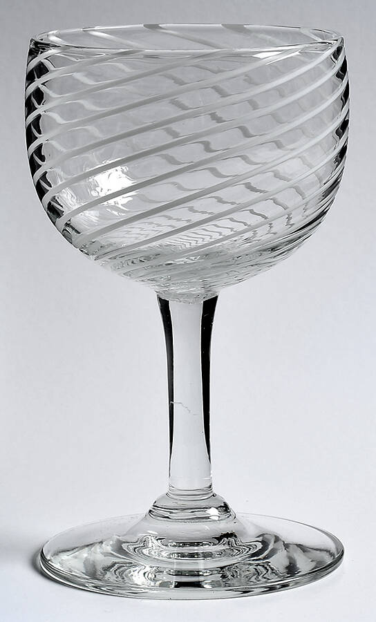 Latticino Champagne/Tall Sherbet by Steven Maslach-1