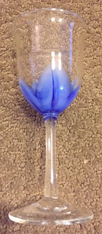 Blue Tulip Water Goblet by Steven Maslach-1