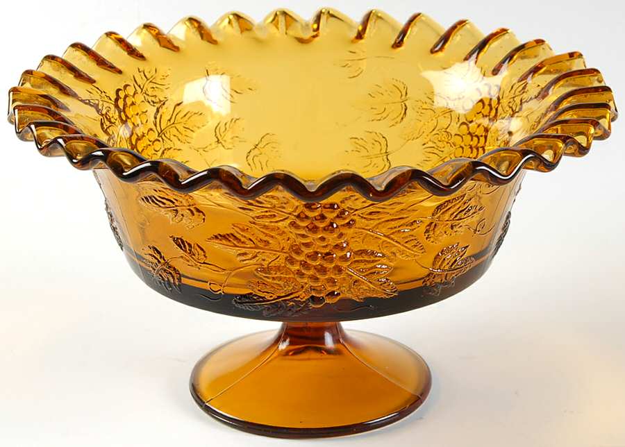 Vintage Amber Round Compote (Height X Width) by Smith Glass -1