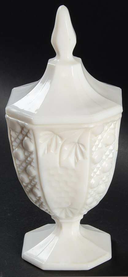 1848 Milk Glass Candy Jar & Lid by Smith Glass -1