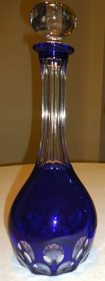 Numance Dark Blue Wine Decanter & Stopper by St Louis-1