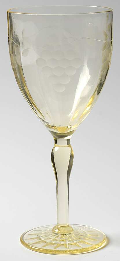 Grape Topaz (Yellow) Water Goblet by Standard Glass-1