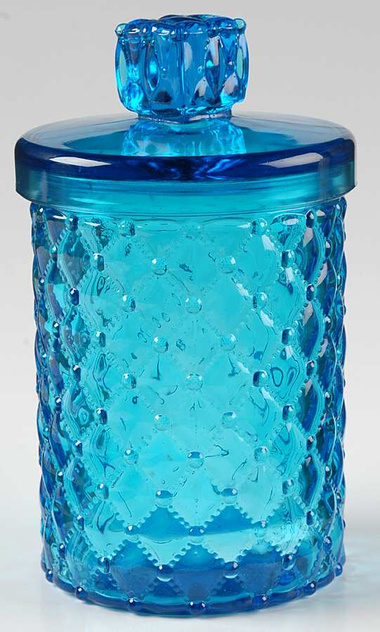 Boutique Blue Large Canister & Lid by Smith Glass -1