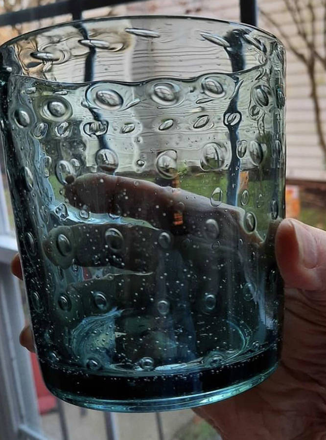 Blue Bubble Double Old Fashioned by Summer Oasis Glass-1