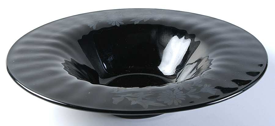 Two Daisies 12" Flared Bowl by Smith Glass -1