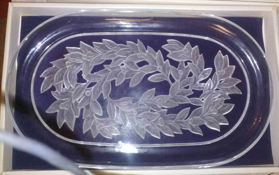 Laurel Clear 13" Oval Platter by Sasaki-1
