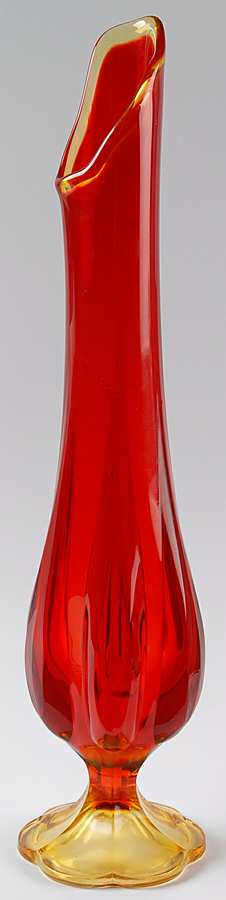 Simplicity Flame (Orange) 17" Swung Bud Vase by Smith Glass -1
