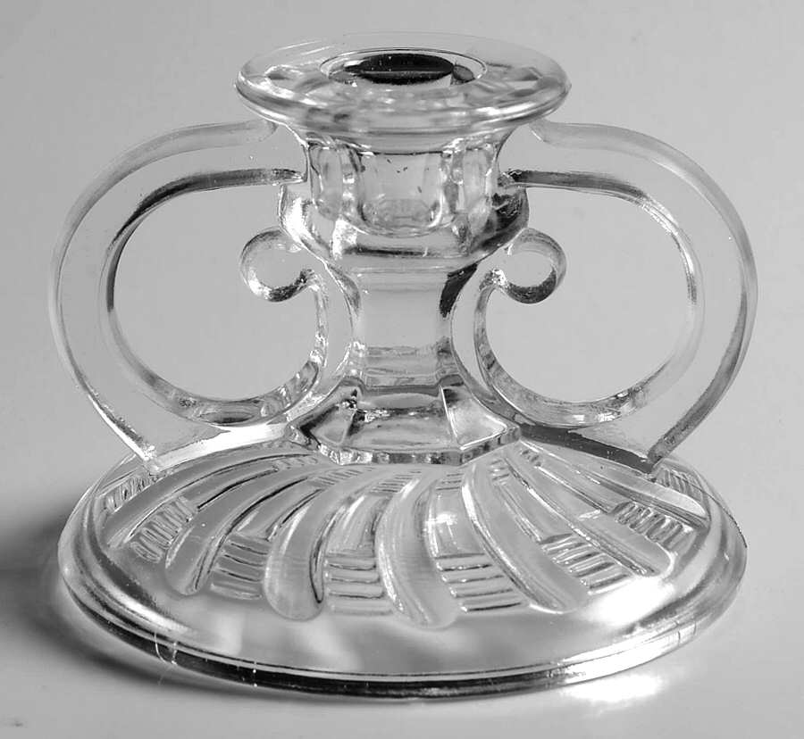 408 Clear Single Light Candlestick by Smith Glass -1