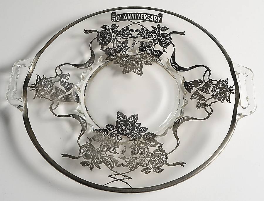 Anniversary Handled Cake Plate by Silver City-1