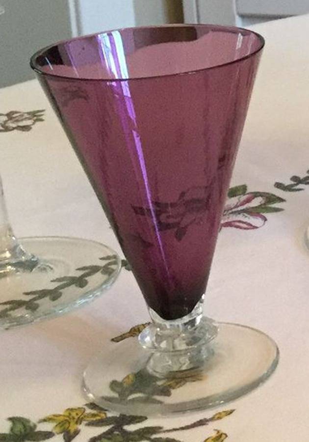 Garda Amethyst (Straight Optic) Juice Glass by F Schmidt-1
