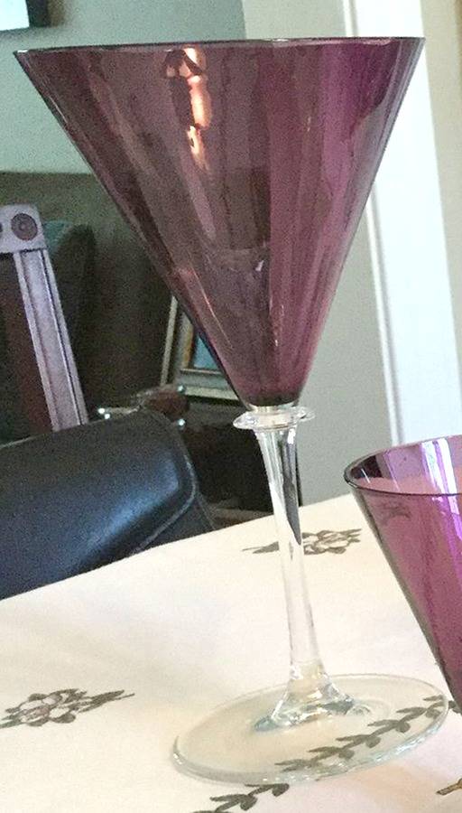 Garda Amethyst (Straight Optic) Water Goblet by F Schmidt-1