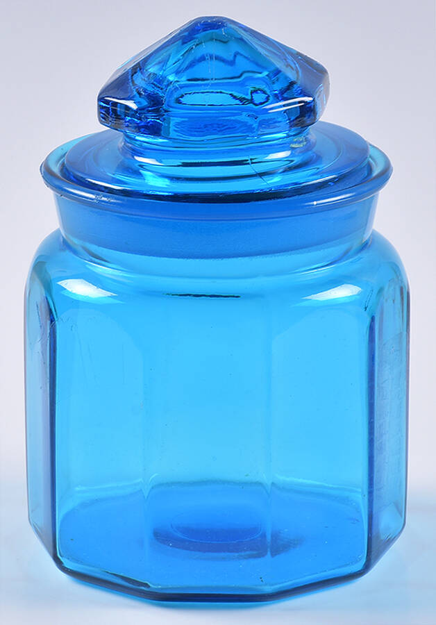 2114 Blue Medium Canister & Lid by Smith Glass -1