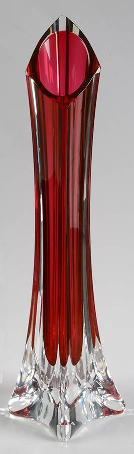 Ophelia Cranberry 14" Flower Vase by St Louis-1