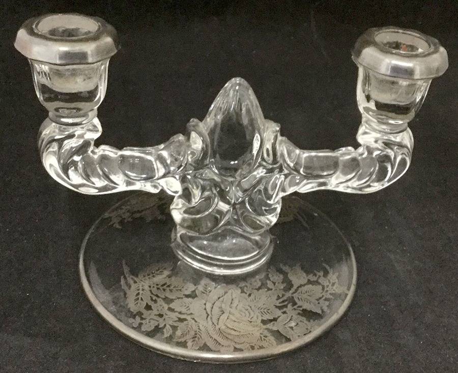 Princess Rose Double Light Candlestick by Silver City-1