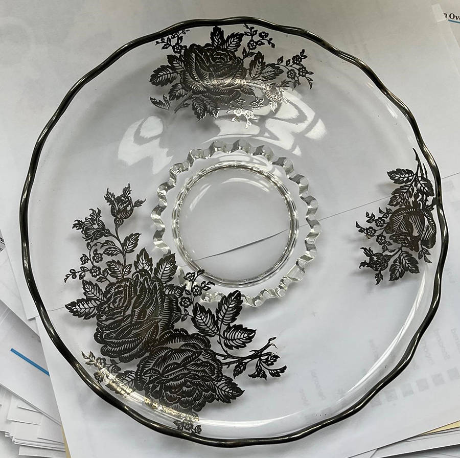 Princess Rose 8" Shallow Round Bowl by Silver City-1