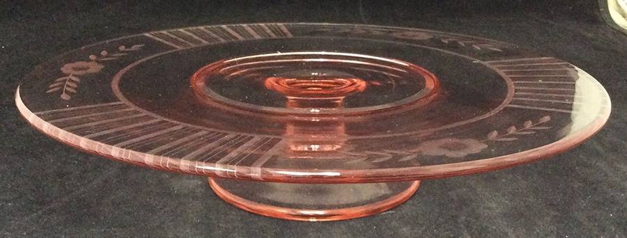 Cut 941 Pink Round Cake Stand by Standard Glass-1