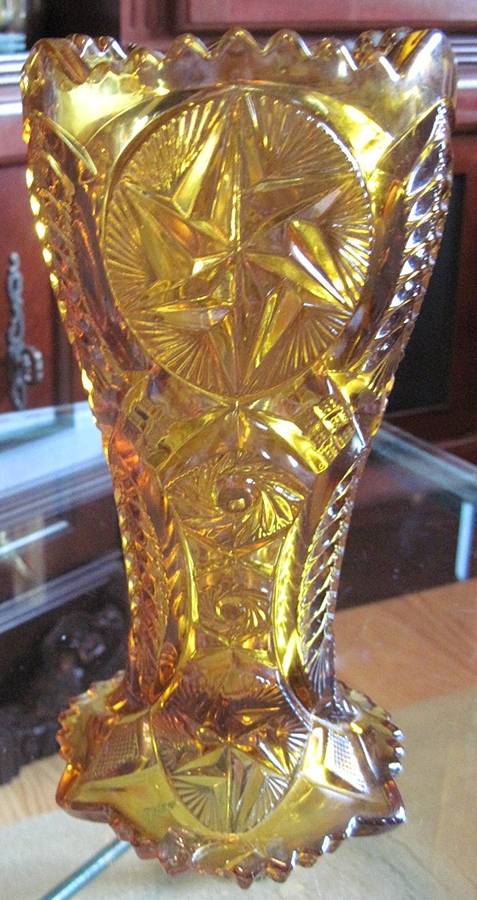 Nortec-Amber 9" Flower Vase by Smith Glass -1