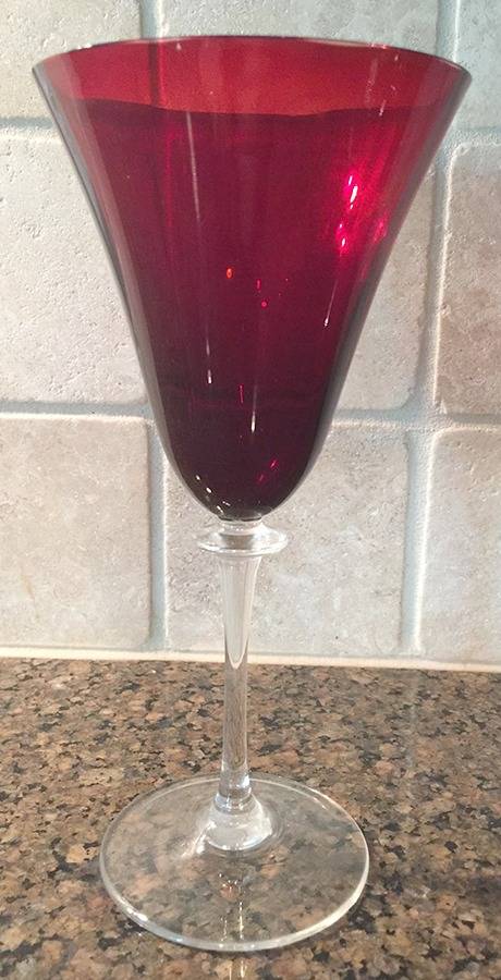 Garda Ruby (Straight Optic) Water Goblet by F Schmidt-1