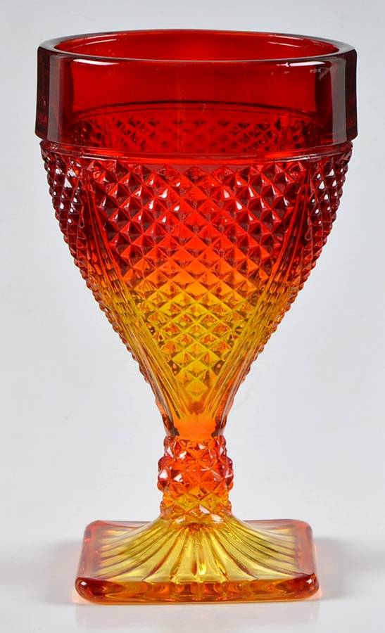 Early American Amberina Water Goblet by Smith Glass -1