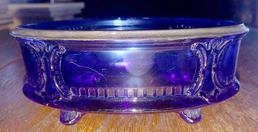 SMI21 (Cobalt Blue) 6" 4-Toed Footed Bowl by Smith Glass -1