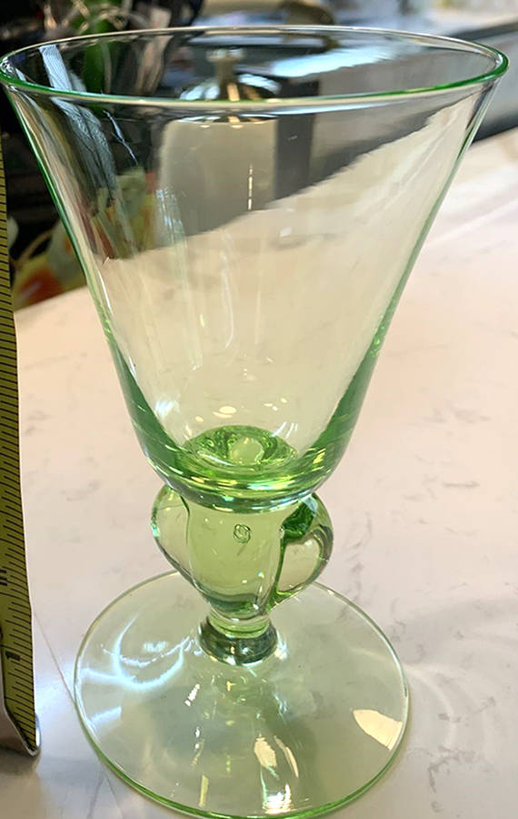 Gulli Green (Chartreuse) Water Goblet by Swedish-1