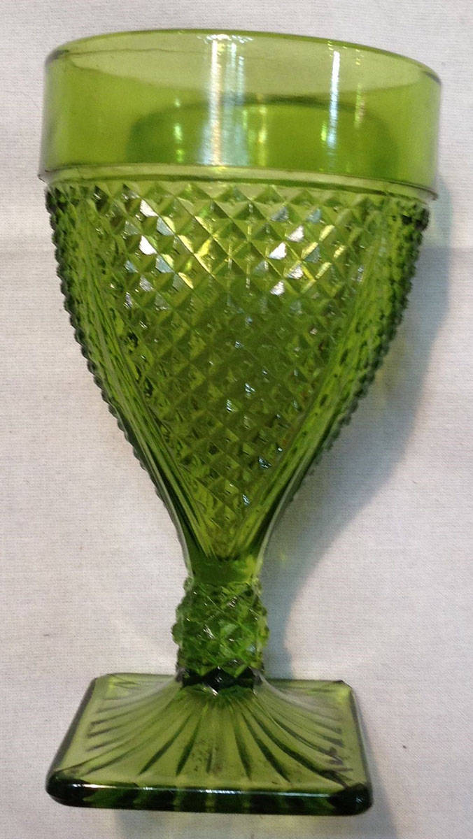 Early American Green Water Goblet by Smith Glass -1