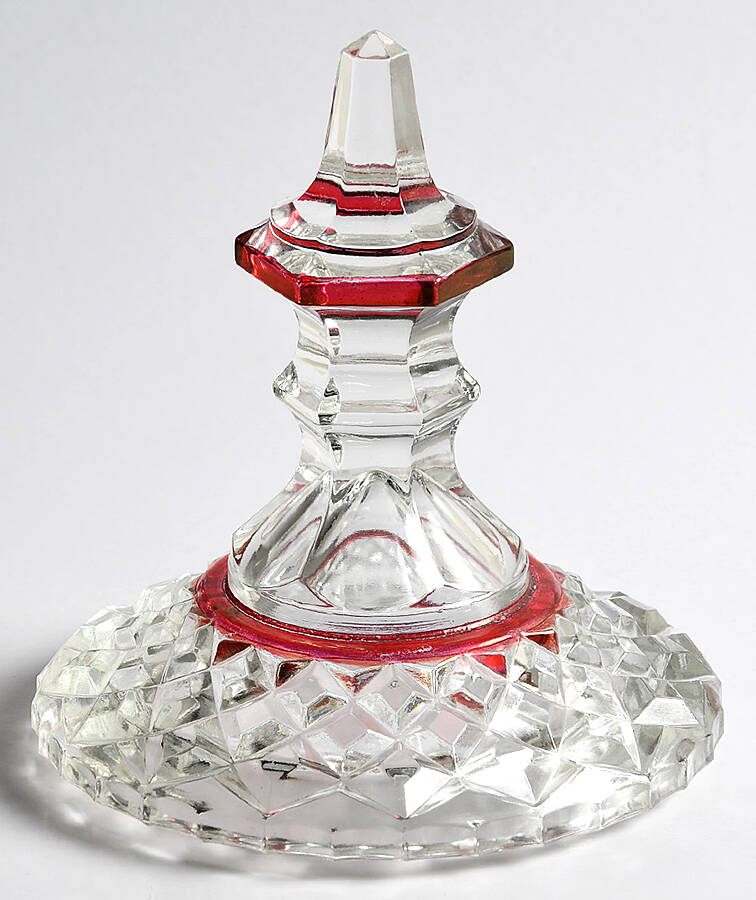 Old English Hobnail-Ruby Flashed Lid for Urn by Smith Glass -1