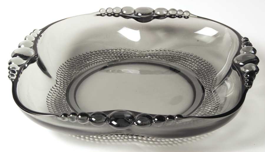 Teardrop Smoke 12" Handled Bowl by Tiffin-Franciscan-1