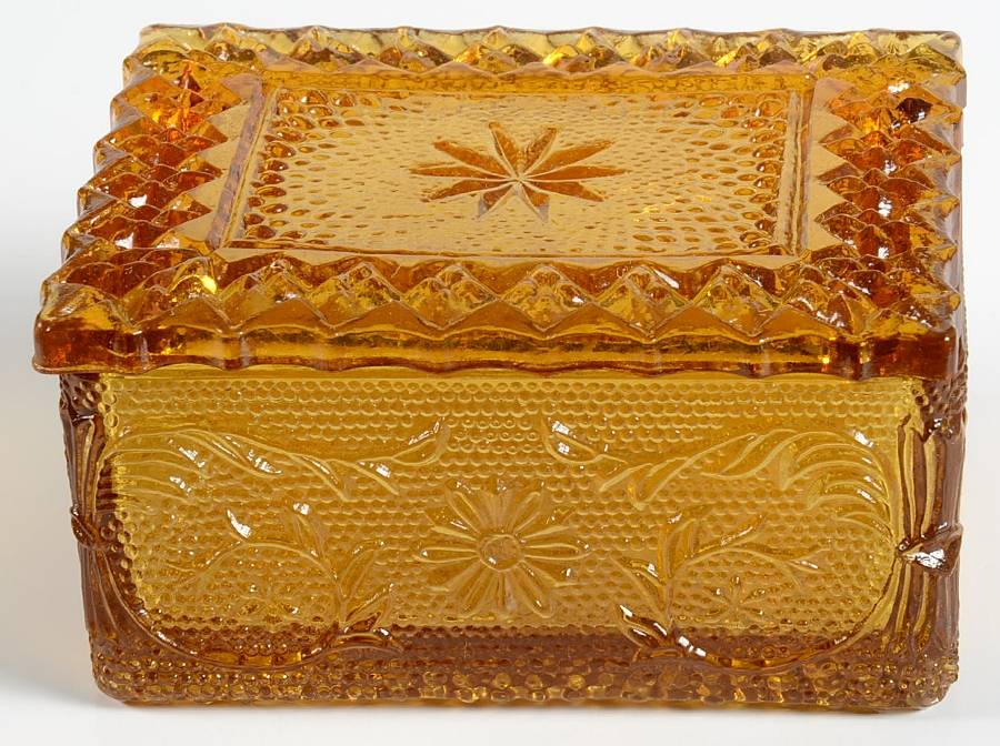 Sandwich Amber (Collection) Rectangular Jewel Box with Lid by Tiara-1
