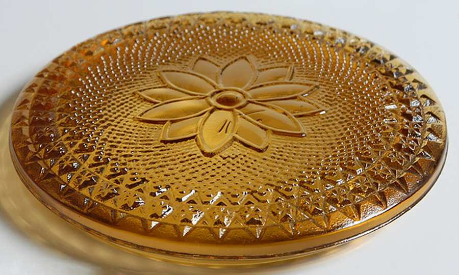 Sandwich Amber (Collection) Lid for Round Puff Box by Tiara-1