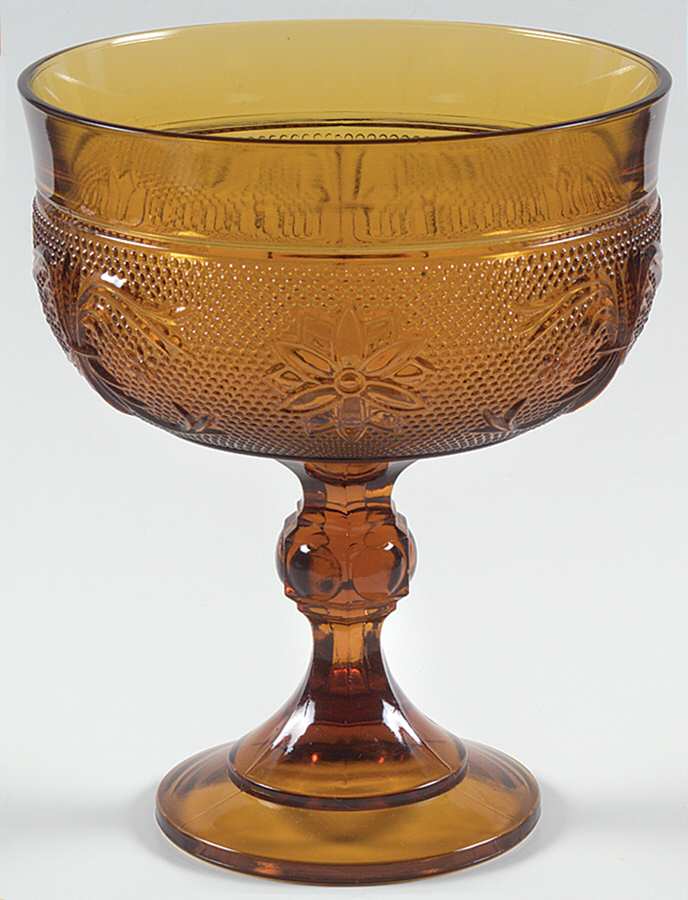 Sandwich Amber (Collection) Compote by Tiara-1