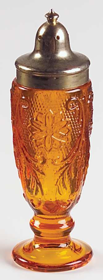 Sandwich Amber (Collection) Footed Shaker & Plastic Lid by Tiara-1