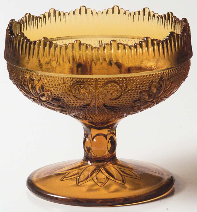 Sandwich Amber (Collection) 3" Footed Candle Bowl by Tiara-1